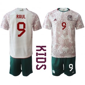 Mexico Raul Jimenez #9 Udebanesæt Børn VM 2022 Kort ærmer (+ korte bukser)